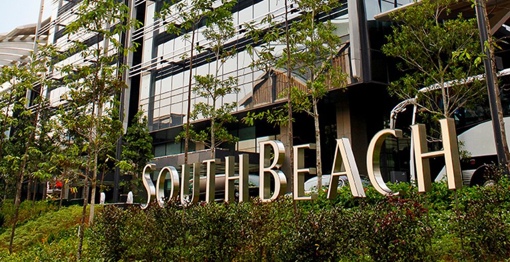 Image of South Beach, The creation of a brand identity for a premier mixed-use development which includes a JW Marriott Hotel at Beach Road, Singapore, surrounded by neighbouring shopping malls and a convention centre, Singapore